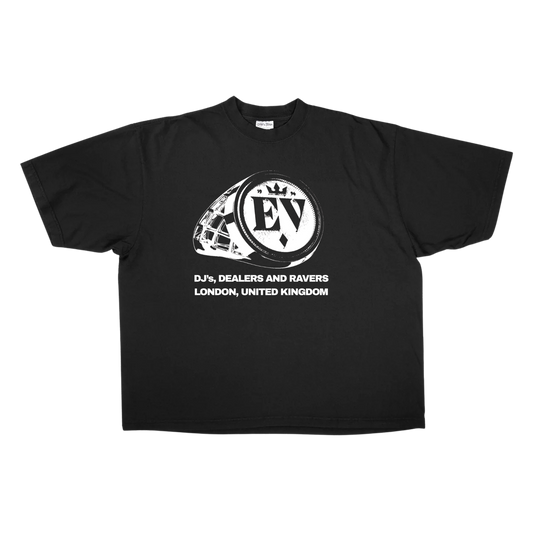 DJ'S, DEALERS AND RAVERS T-SHIRT BLACK